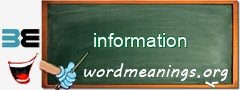 WordMeaning blackboard for information